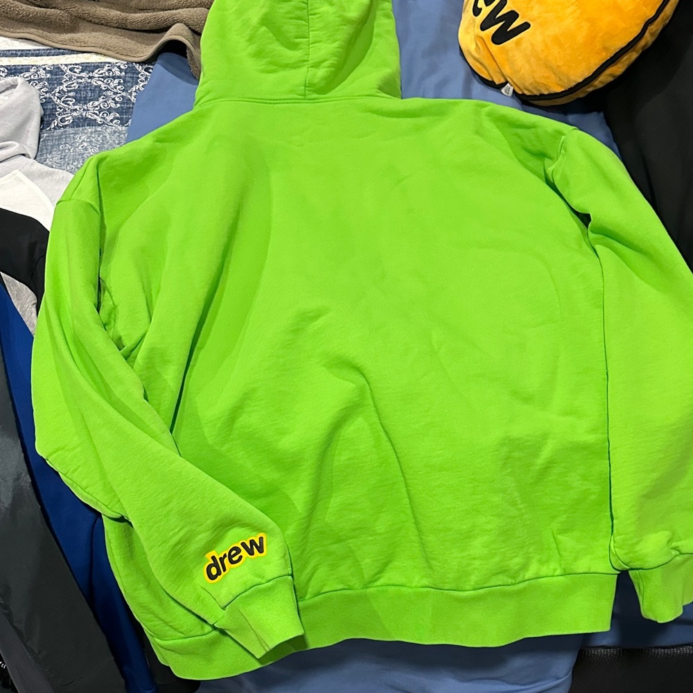 DREW HOUSE Neon Green Hoodie with Yellow Logo - Picture 3 of 3